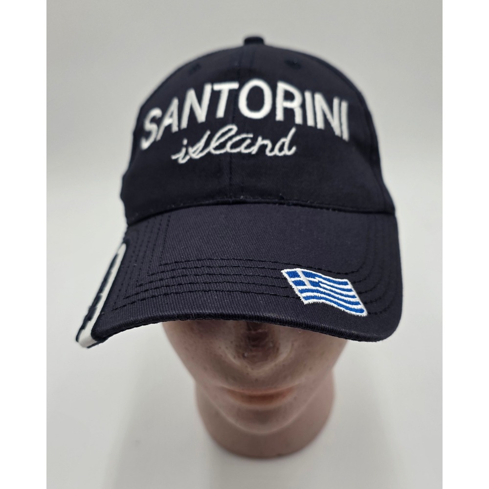 Santorini Island Greece Navy Blue Embroidered Baseball Cap Adjustable Hat OSFA